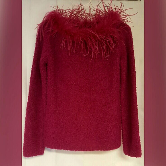Radzoli Sweaters - Radzoli fuchsia feather sweater women size M